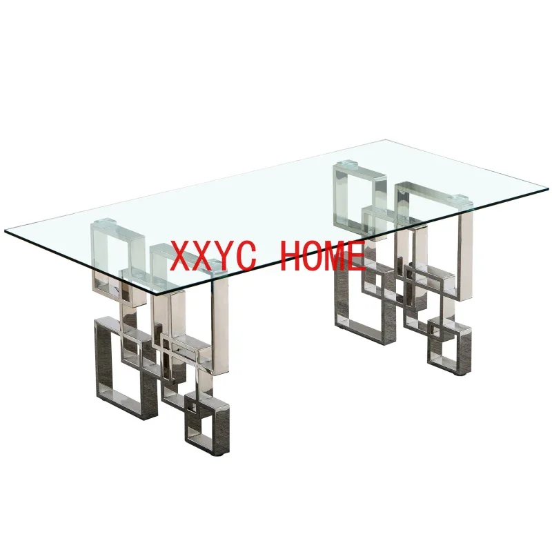 Modern Glass Dining Table, Excluding chairs, 0.55