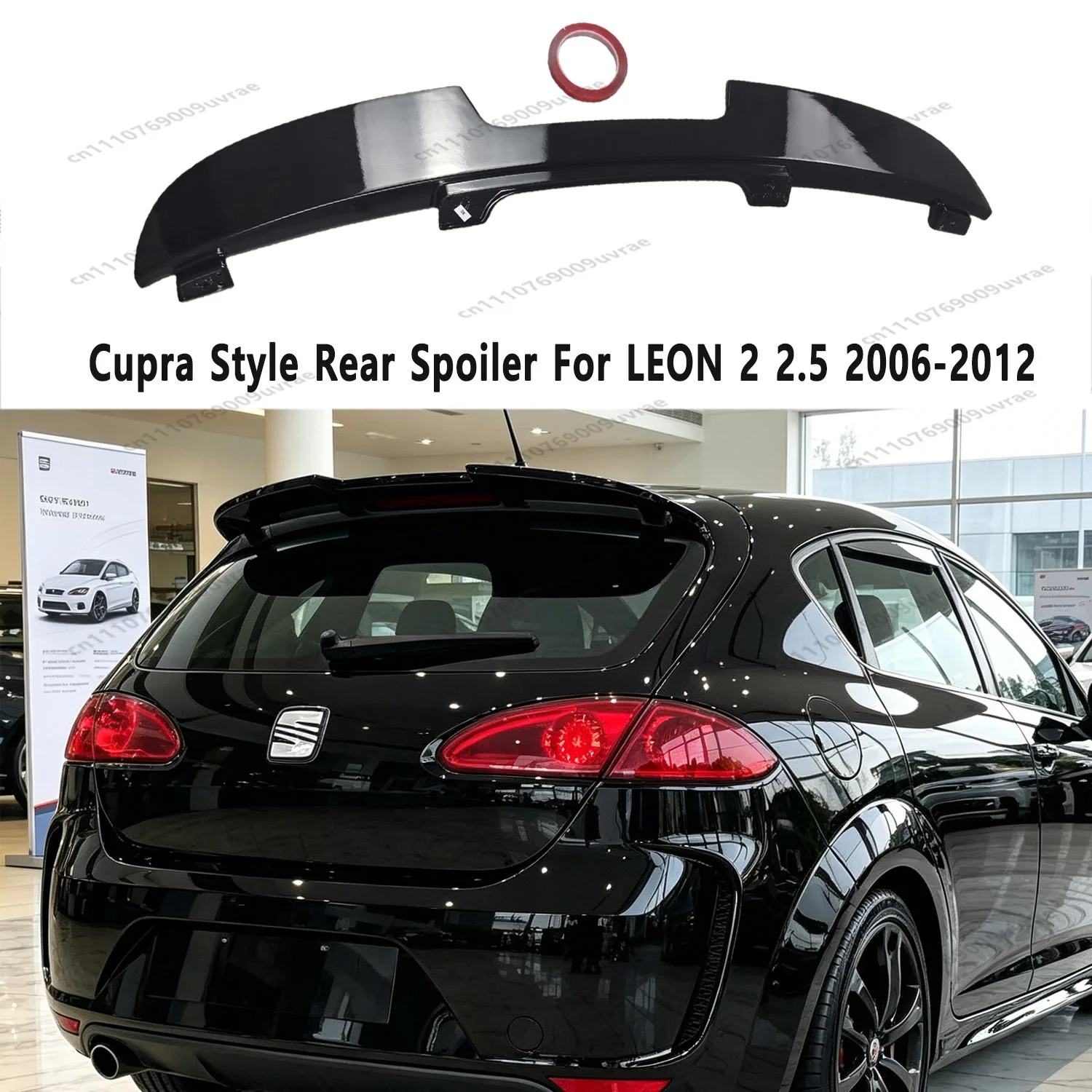 

Gloss Black ABS Rear Roof Spoiler For Seat Leon MK2 MK2.5 1P1 4-Door Hatchback TSI FSI TFSI TDI Standard 2005-2012 Rear Caps