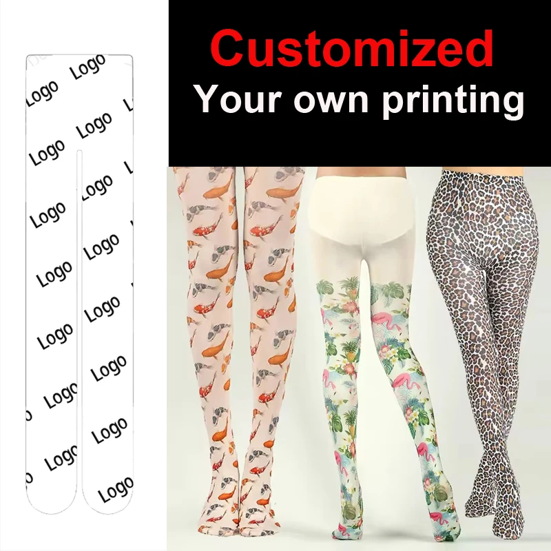 Pantimedias personalizadas con estampado de animales para mujer, pantimedias de dibujos animados de leopardo, mariposa, gato, flamenco, medias de terciopelo Lolita para mujer