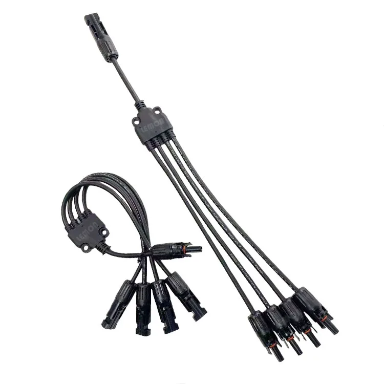 Solar Cable 1 to 4 Y Male to Female Solar Connector Extension Cable 2.5mm2 4mm2 6mm2 PV Solar Cable PV Panel Connectors