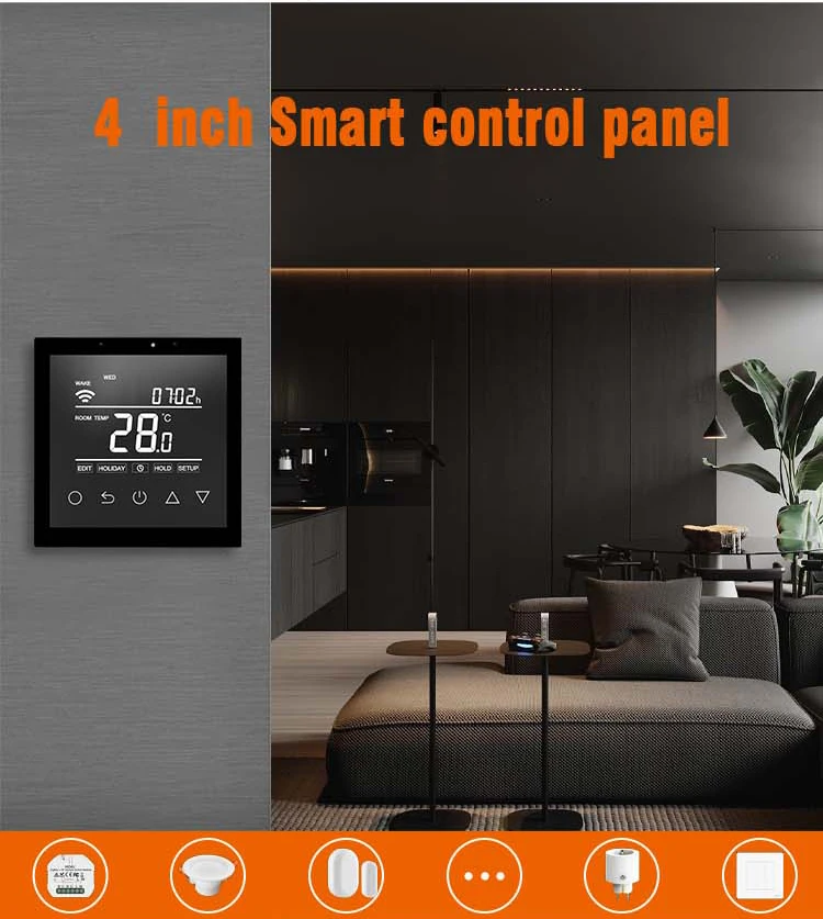 4 Inch Smart Home Central Control Panel WiFi RS485 Modbus /KNX In-Wall Touch Screen Smart Life Scene Controller Black/White