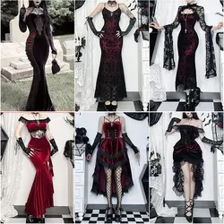 Gothic Women Dress Sleeveless Lace Black Bodycon Mini Dresses 2026 Y2K Grunge Punk Harajuku Lolita Fairy Core Halloween Clothes