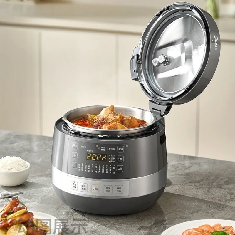 electric pressure cooker 0 coated steel bile 5/6L double bile intelligent multi-function reservation household rice cooker