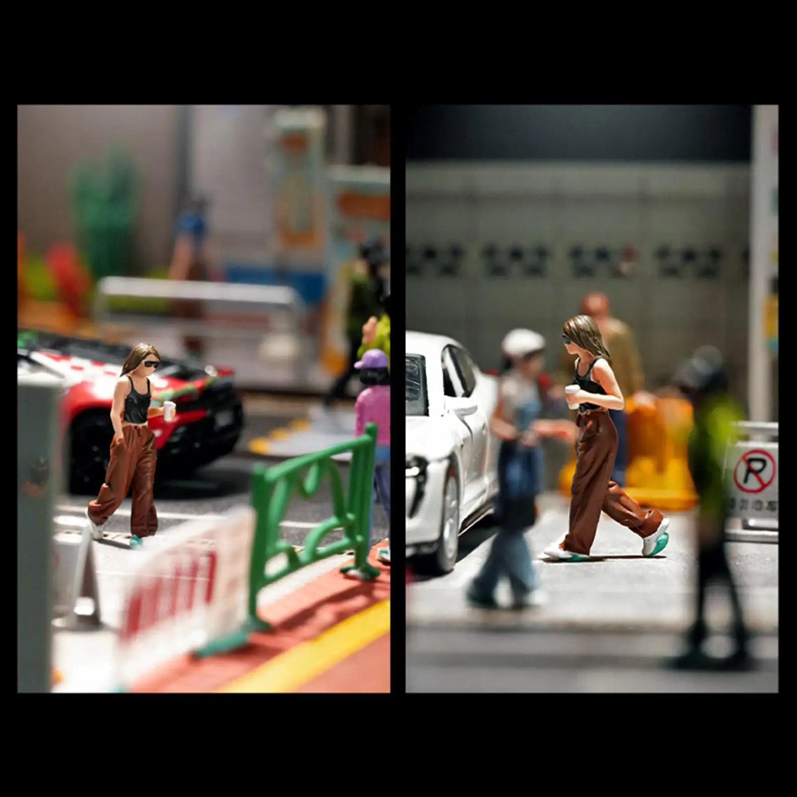 

Модель девочки с кофе в масштабе 1:64, миниатюрная фигурка, реквизит для фотосессий, коллекционная уличная фигурка