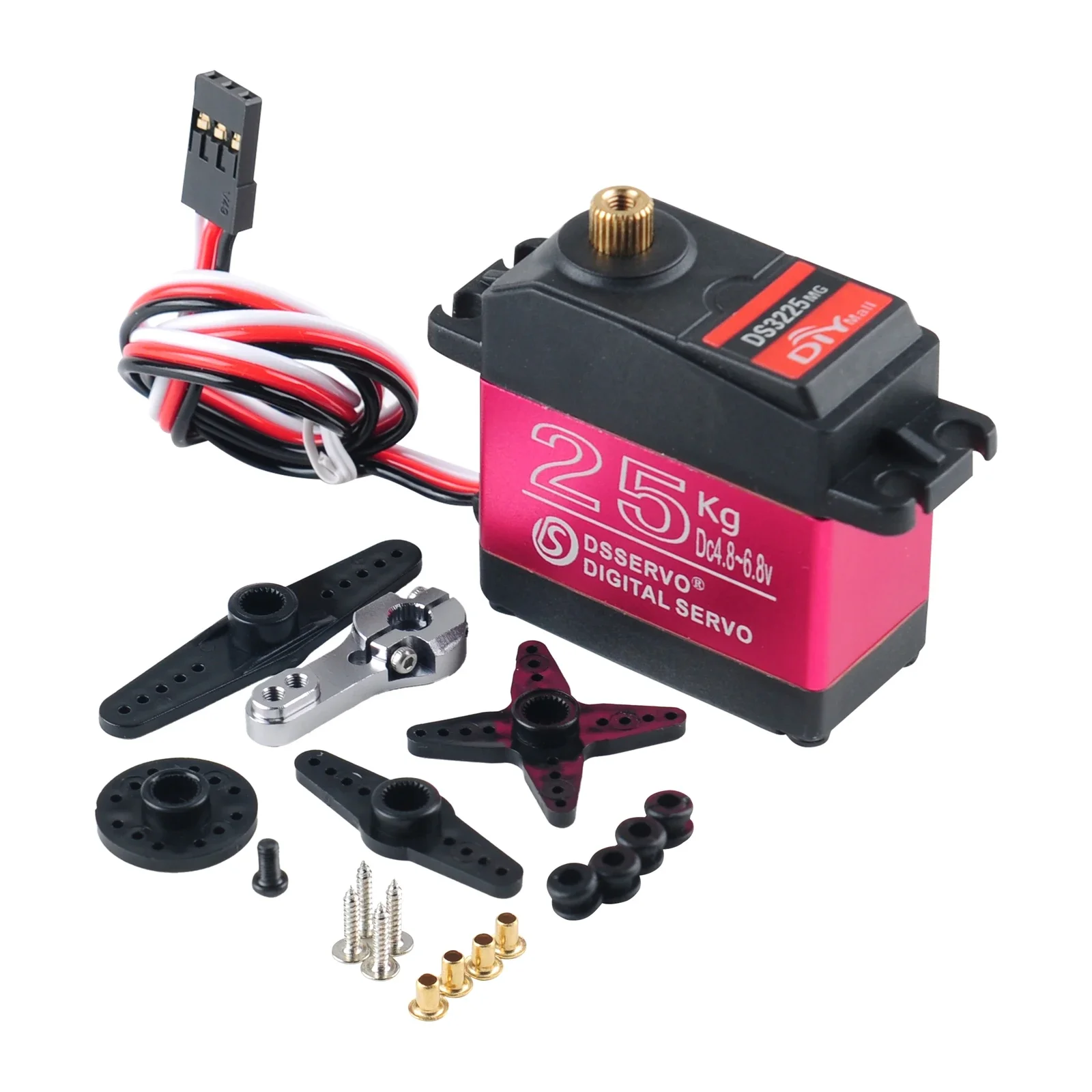 10PCS DS3225 25kg Full Metal Gear Digital Servo with 25T Metal Arm 180/270 Degree RC Servo Motor for RC Car Boat Robot