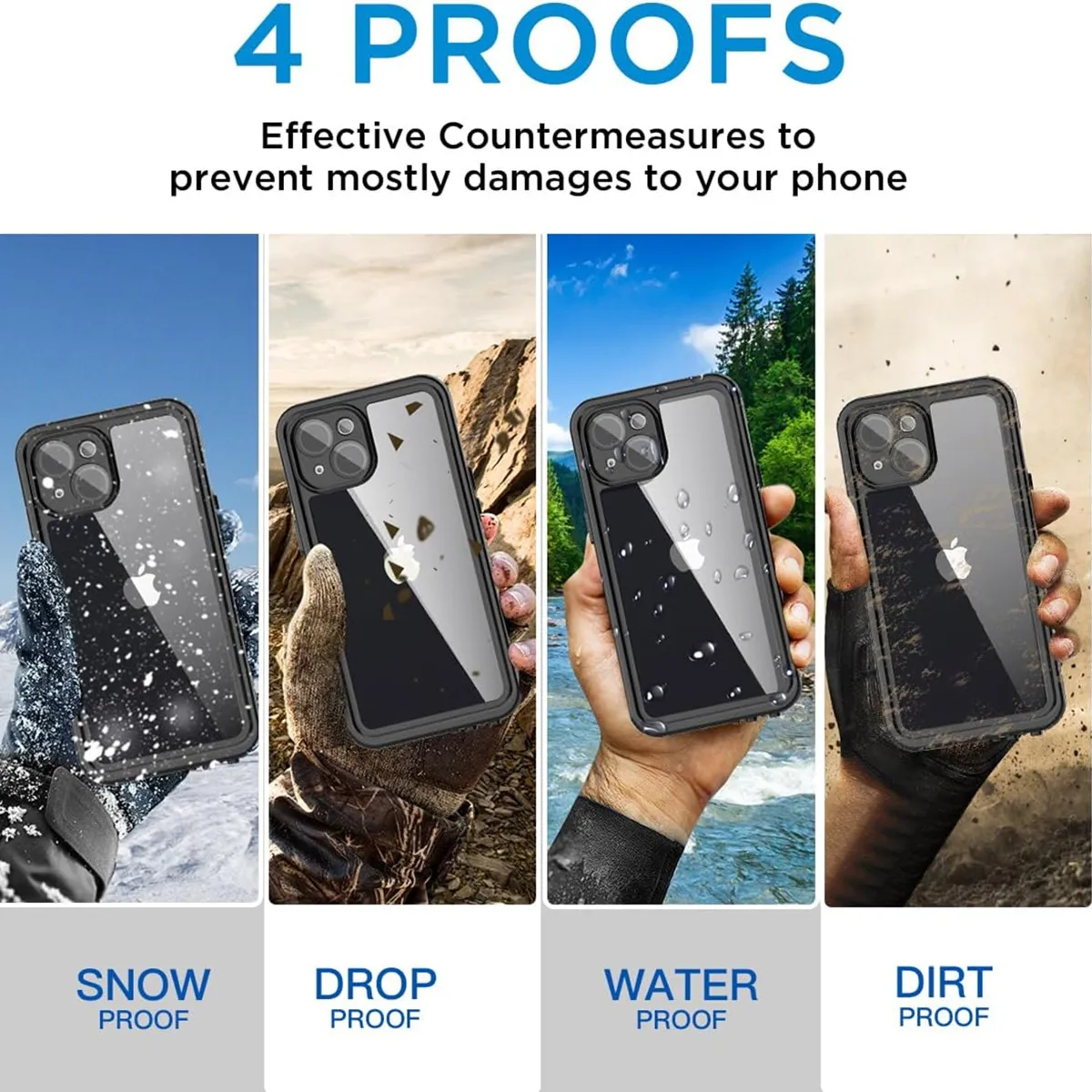 IP68 Waterproof Magnetic Case For iPhone 16 15 14 13 Pro Max Plus Mini Dustproof Underwater Touch Screen Diving Case Phone Shell