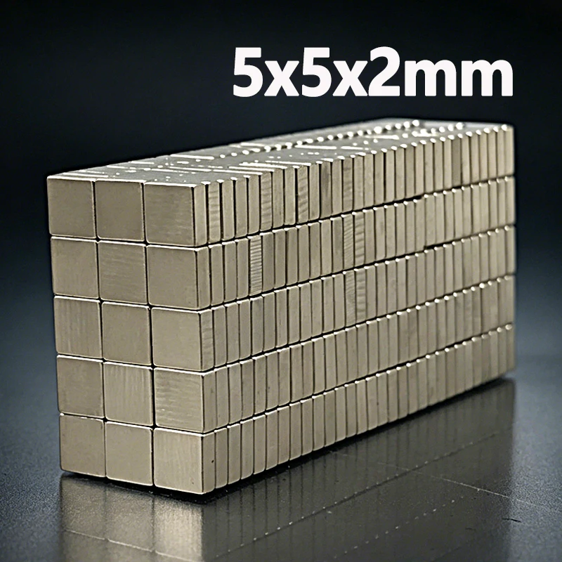 5x5x2mm Magnet N35 NdfeB Permanent Magnetic Imanes 5*5*2mm Accessory 20-1000pcs Small Square Shape Fridge Diy Neodymium Magnet