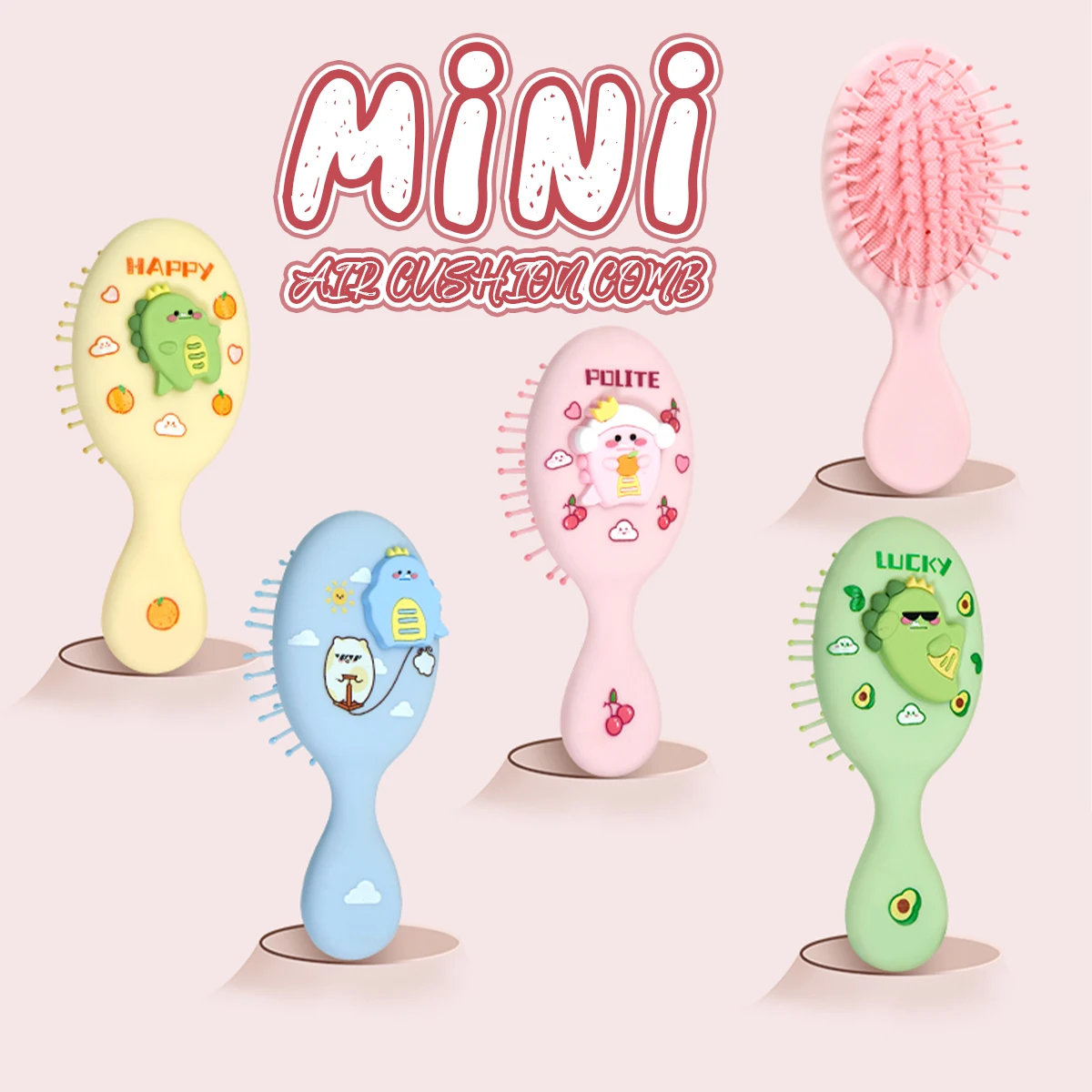 Cartoon Mini Air Cushion Massage Comb Is Gentle AntiStatic Small And Cute Portable And Easy To Use For Daily Travel