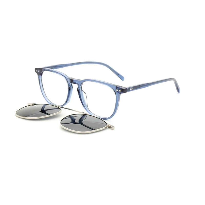 ZENOTTIC Unisex Prescription Clip On Glasses Square Acetate Frame Progressive Multifocal - Image 6