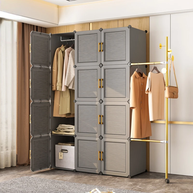 Bedroom Plastic Wardrobes Partitions Closets Clothes Portable Storage Cabinet Wardrobes Closet Shelf Closet Organizer Furniture