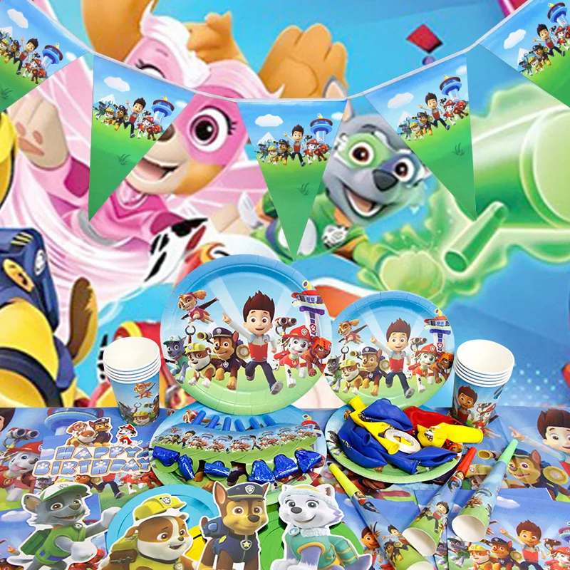 PAW Patrol Geburtstagsparty-Dekoration Chase Skye Latexballons für Kinder Eventzubehör Marshall Folienballon Hintergrundbanner – Detail 3