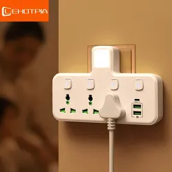 EU UK AU US Plug presa ca ciabatta Multiprise presa a muro filtro di rete universale USB Cherger adattatore luce interruttore separato