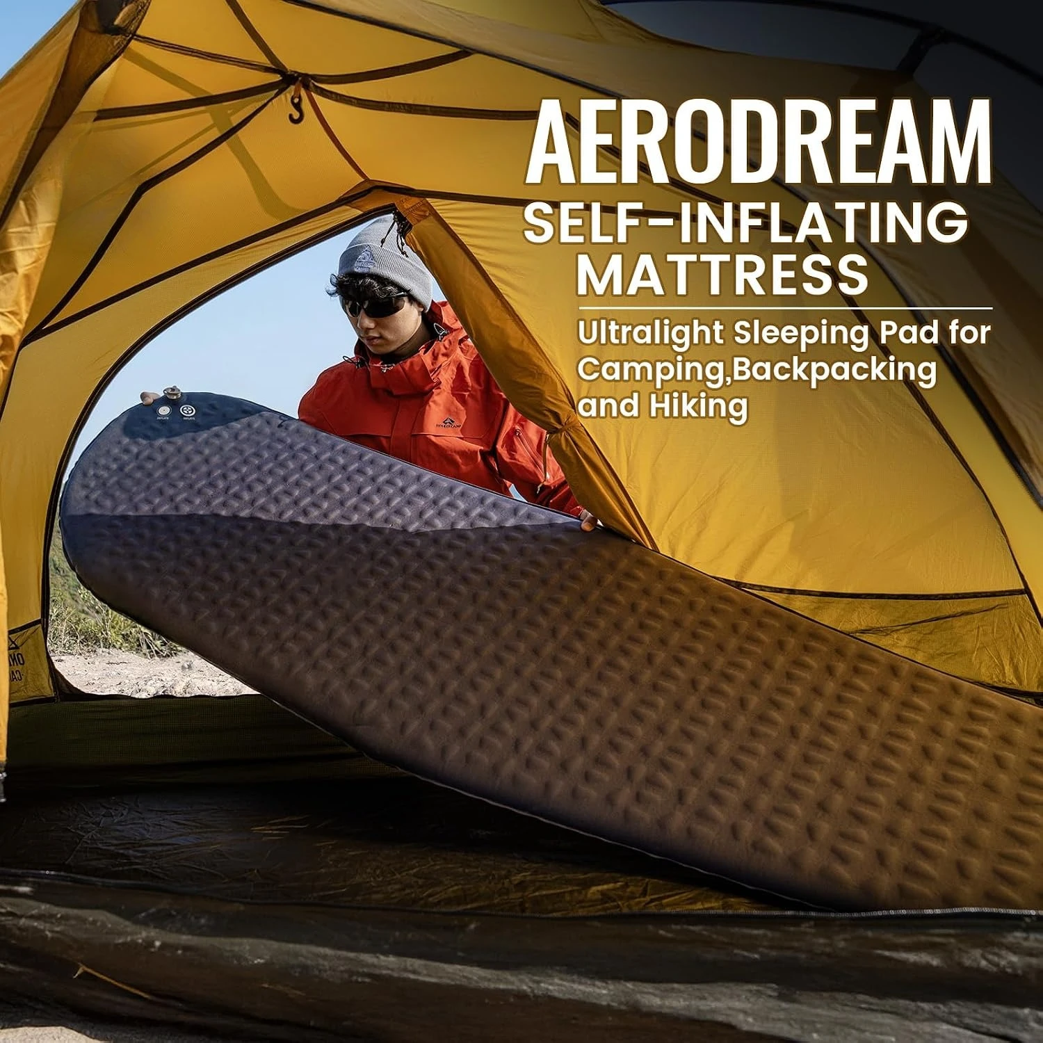 وسادة نوم للتخييم ذاتية النفخ - مراجعة Outdoor Camping Inflatable Tent وسعره