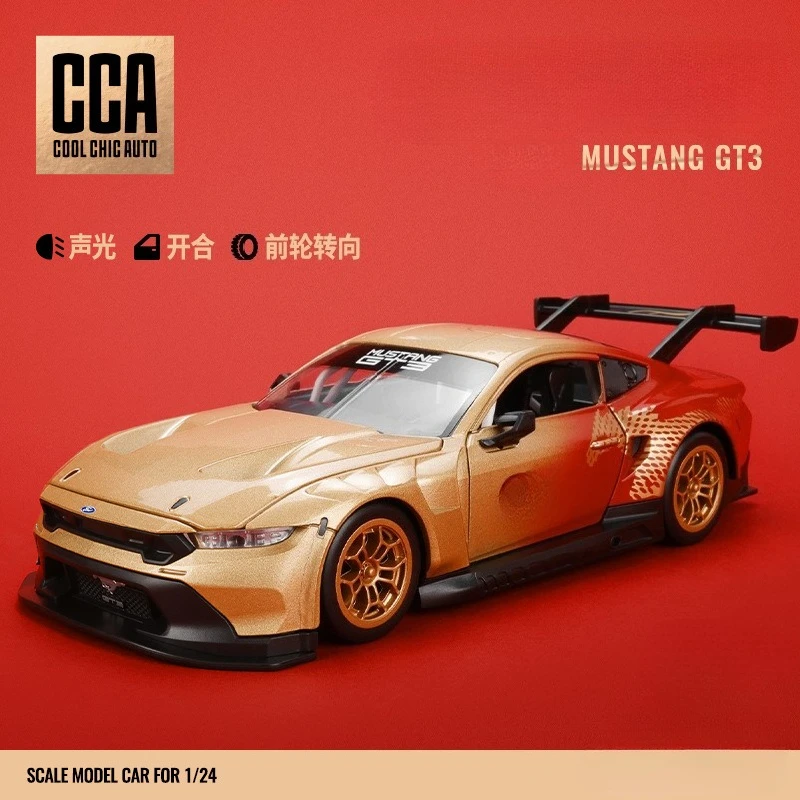 

Масштабная модель автомобиля Ford Mustang GT3 Performance Special Edition 1:24, литая под давлением, металлическая миниатюрная машинка со звуком и светом, детская игрушка