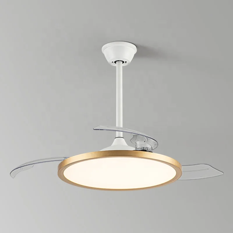 

Nordic Dc Remote Control Modern Light Emitting Diode Invisible Telescopic Ultra-thin Ceiling Fan with Light