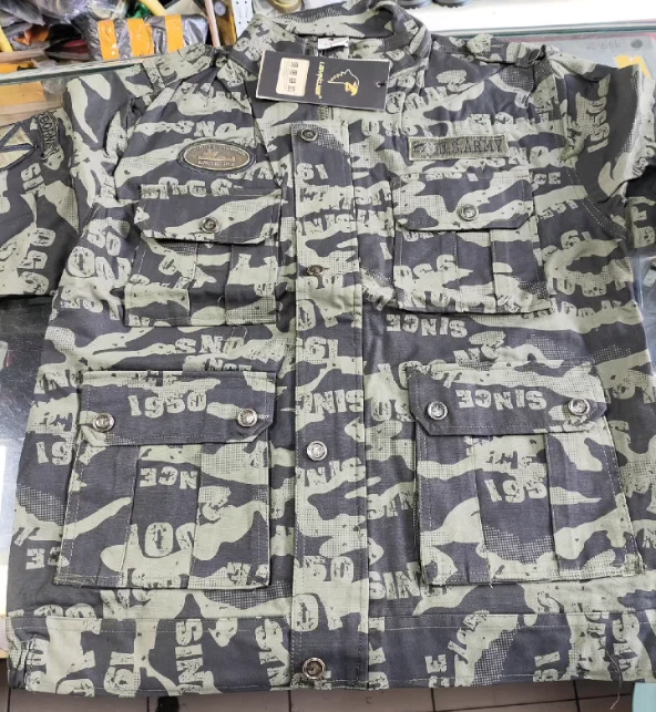 City Grey Letter Camouflage Vintage Man Include Jacket Pants