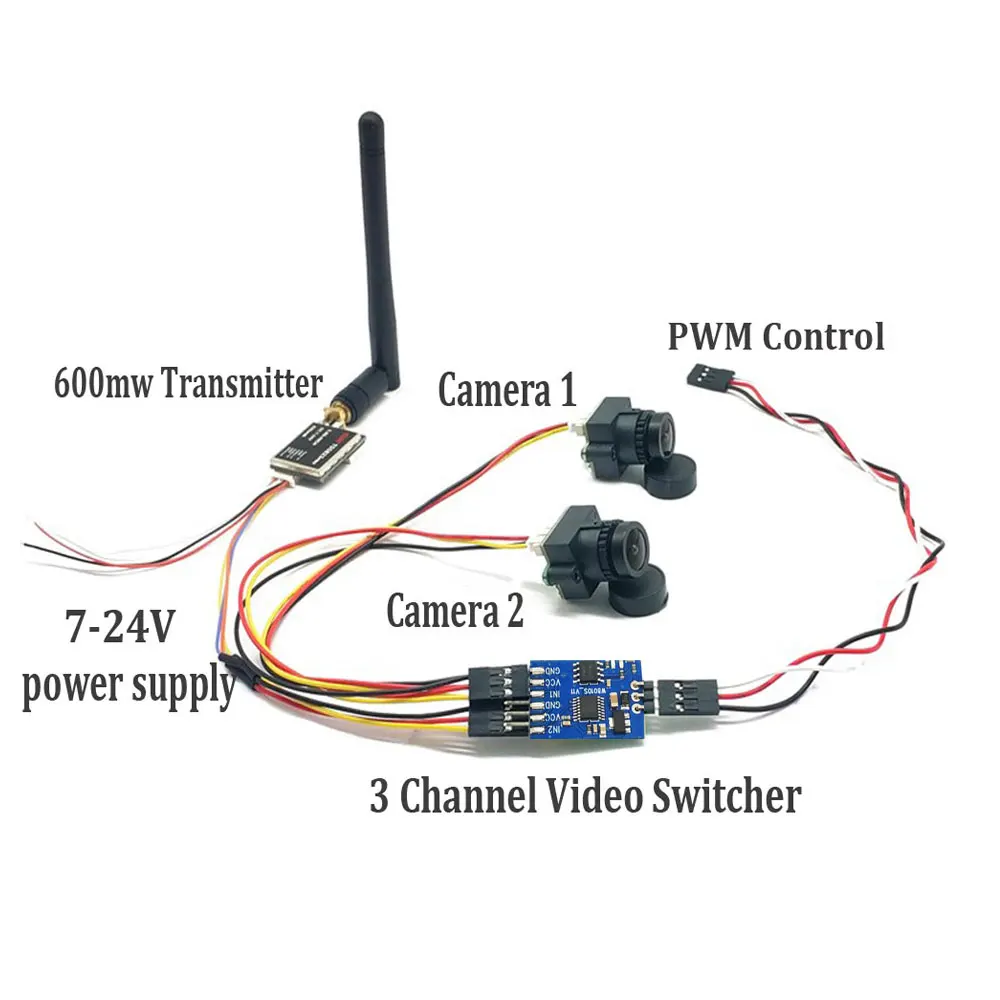 5.8G 3-kanałowy moduł przełącznik wideo 3-kierunkowy przełącznik wideo dla kamera drona RC FPV