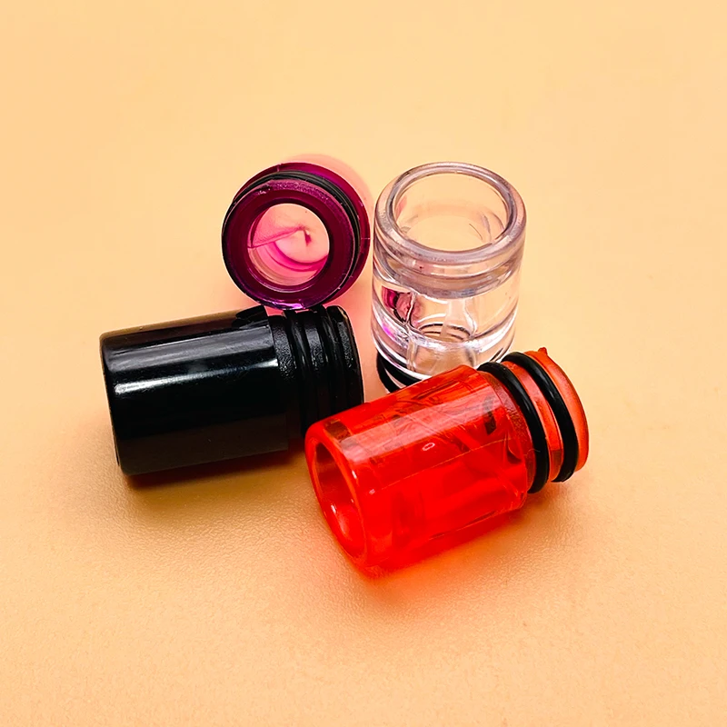 เกลียวออกแบบที่ไม่ซ้ำกัน510ปลายหยดพลาสติกสำหรับ dotaio เพื่อป้องกันของเหลวจากความลาดเอียงสีดำใส E-cig ปลายเกลียวที่ไม่ซ้ำกัน