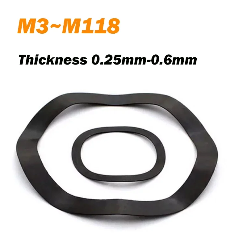 Wave Washer M3 M4 M5 M6 M8 M10 M12 M14 M16 M21~M118 Thickness 0.25mm-0.6mm 65# Mangnese Steel Crest Type Gasket Spring Washer