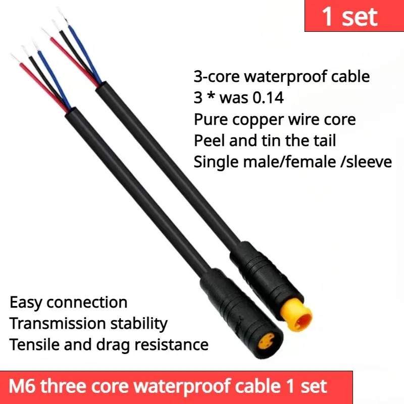 1 Set 6mm M6 2 3 4 5 Pin Stecker-Buchse Julet Elektrofahrrad-Steckverbinder Wasserdichter Roller-Bremskabel-Stecker Signalsensor