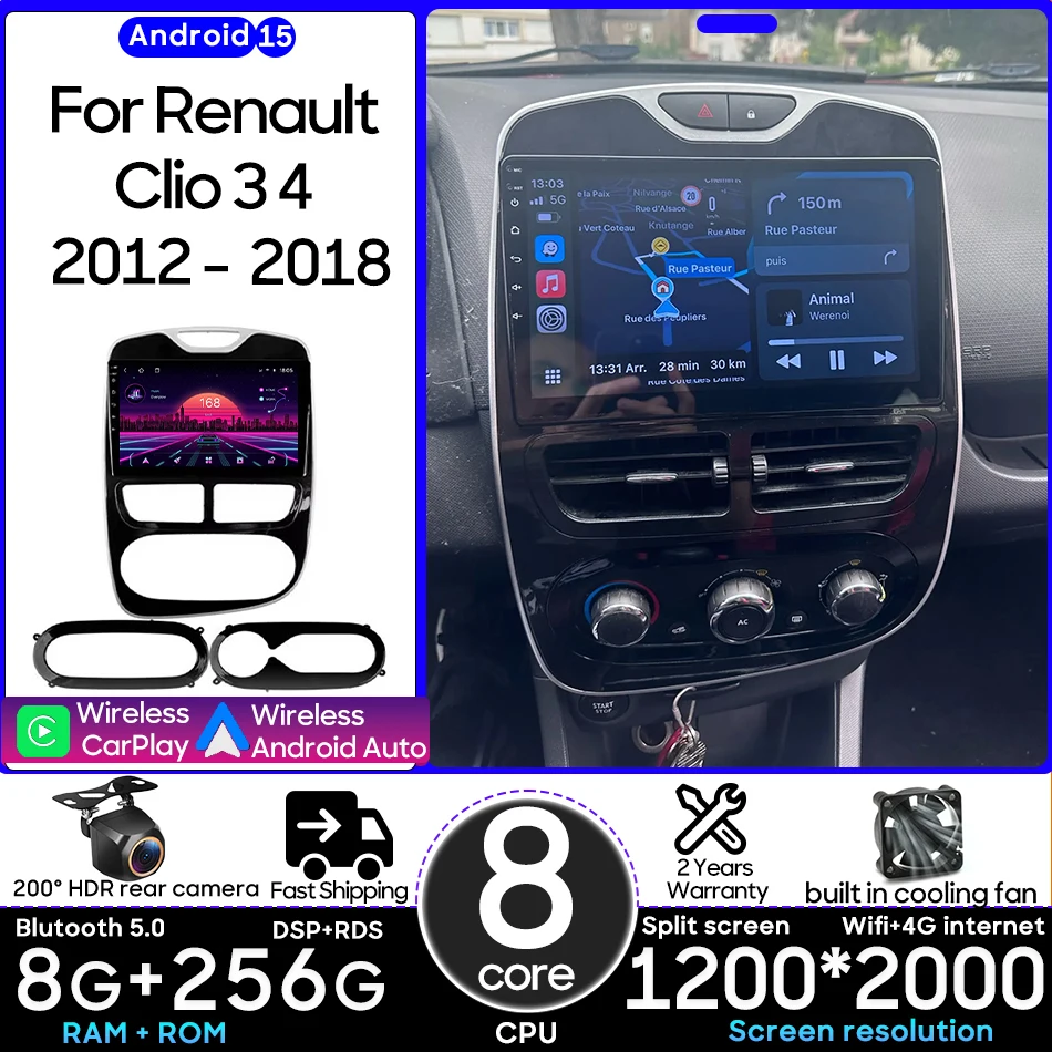 

For Renault Clio 3 4 2012 - 2018 Car Intelligent Multimedia Player Video Player Navigation CarPlay GPS Android Radio Stereo Auto