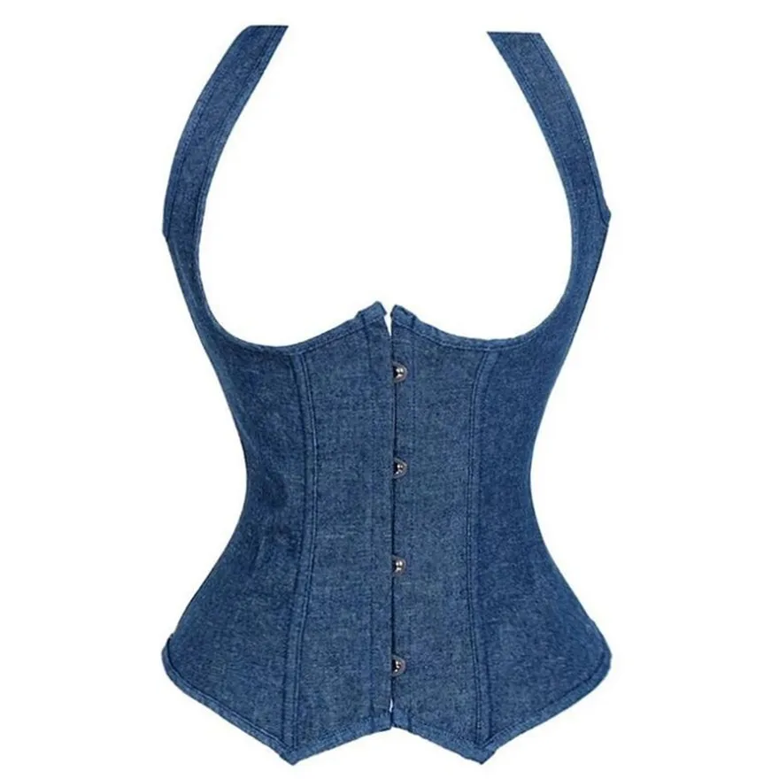 

Cowboy Blue Underbust Corset for Women's Sexy Corsets Vest Waist Cincher Corsets and Corselet Top Plus Size