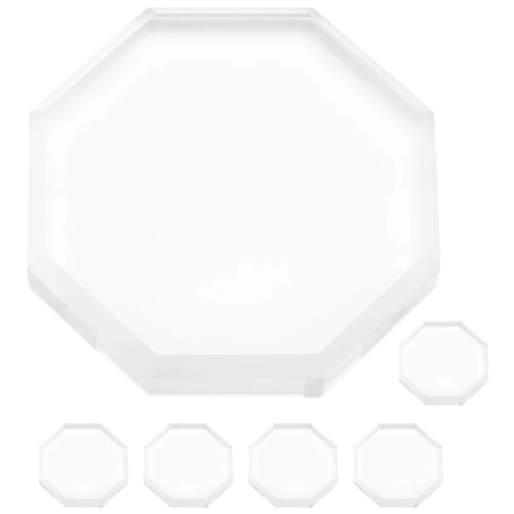 

6Pcs Eyelash Extension Pallet Glass Clear Compact Lightweight Lash Glue Tray Stand Portable for Professional Salon