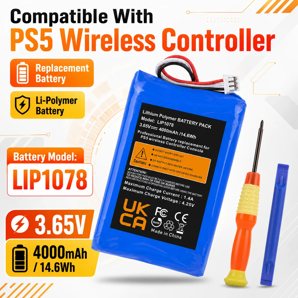 Li-ion Replacement Battery LIP1708 4000mAh for Sony PS5 DualSense Controller CFI-ZCT1W Gamepad Repair Battery