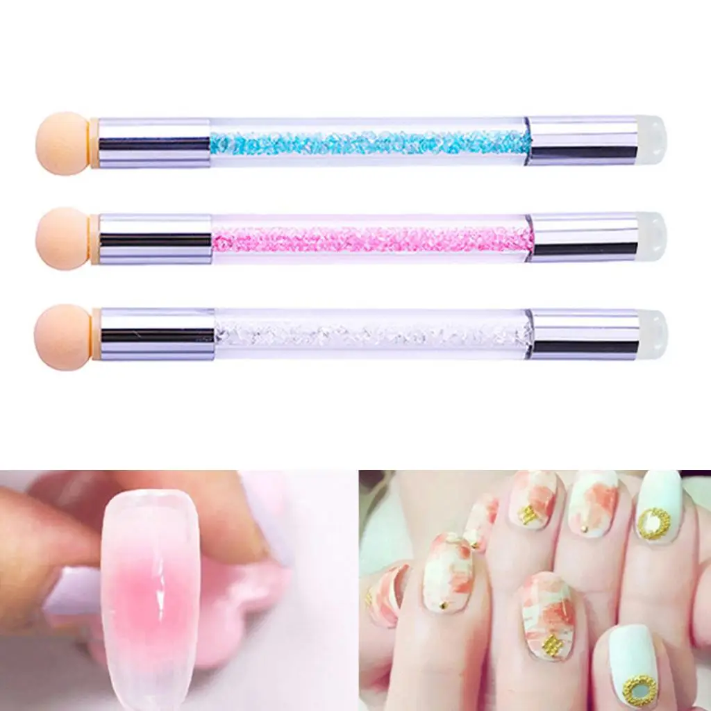 Extremidades Nail Art Gradiente Ombre Pincel Pintura Blooming Esponja Stamper Pen