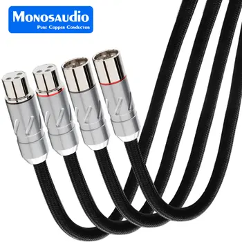 Monosaudio PS75X0R 純銀 XLR 平衡互連線,鍍銠 XM700R 和 XF700R XLR 連接器插頭 10 最佳銷售 純銀線纜 - №8