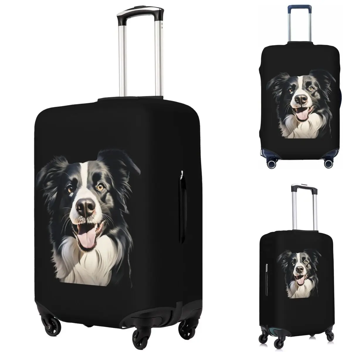 

Border Collie Suitcase Cover Protection Elastic Travel Luggage Protector Covers for 18-32 Inch