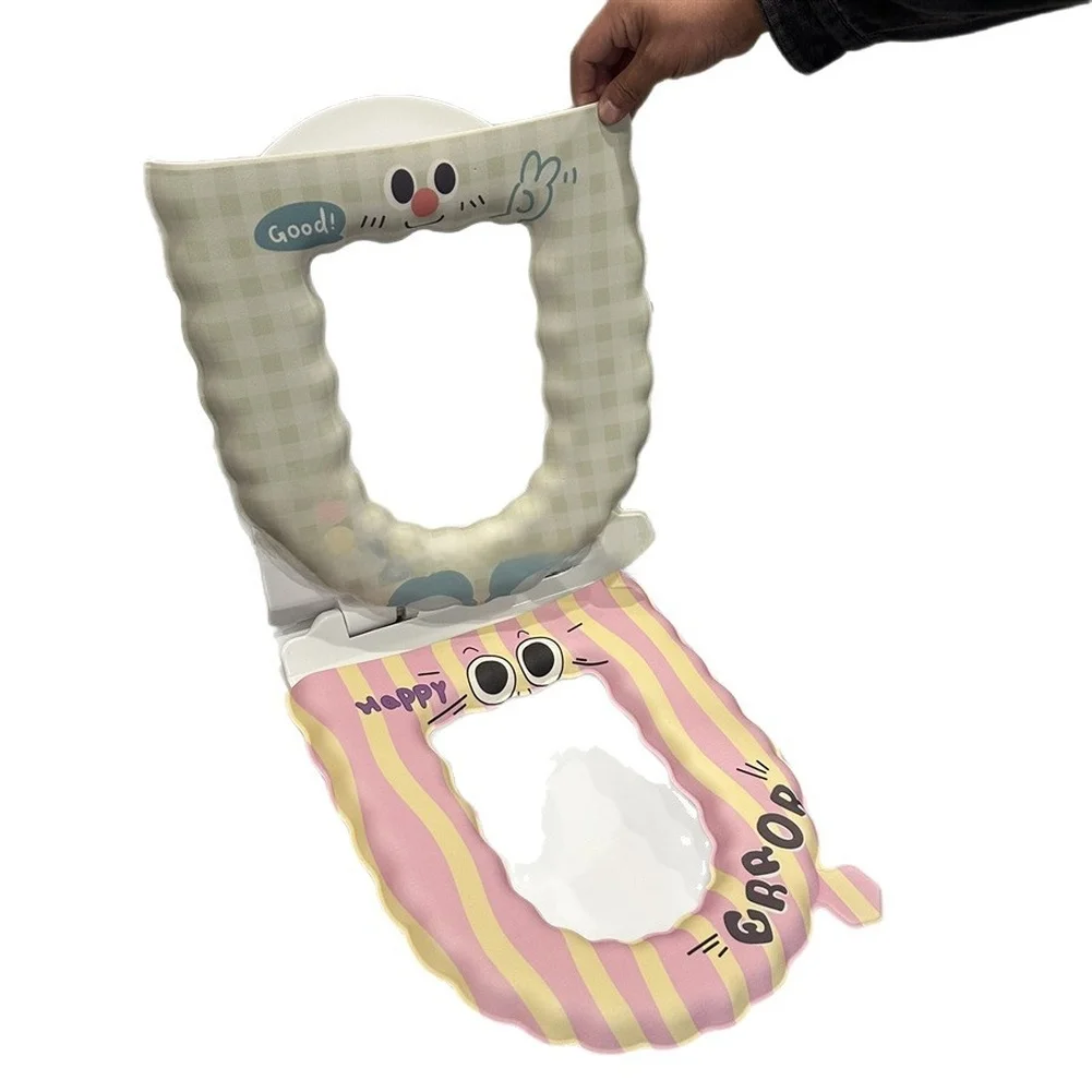 Comfortable Washable Toilet Seat Cover for O U V Shape Toilets Made of Soft EVA Material 40 37cm with Sticky Strips