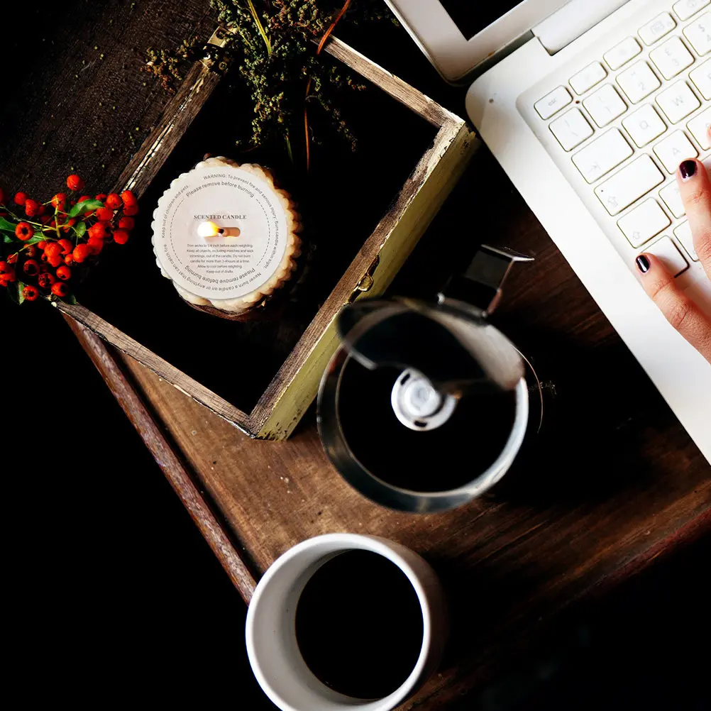 

20Pcs Handmade Stickers Elegant Label for Aromatherapy Jars Washable DIY Cup Tags for Scented Candles Suitable All Jar