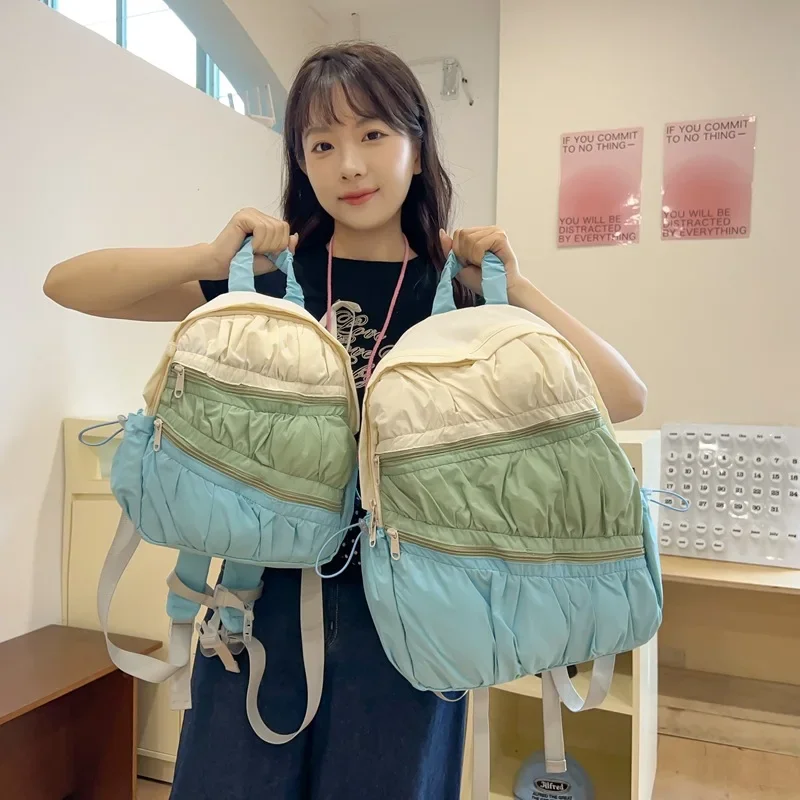 

Stylish Bookbag for College Girls - Korean Version Colorful Backpack for Travel with Laptop Compartment