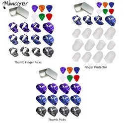 Miwayer Finger Fingertip Protectors and Thumb Finger Picks ,12 pcs Thumb Picks and 6 pcs 0.96mm Celluloid