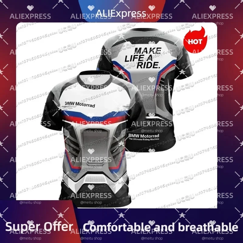 

For BMW Motorrad Jerseys ADVENTURE Riding Sport Travel TShirt Blue Motorcycle Racing Team Breathable Summer Moto