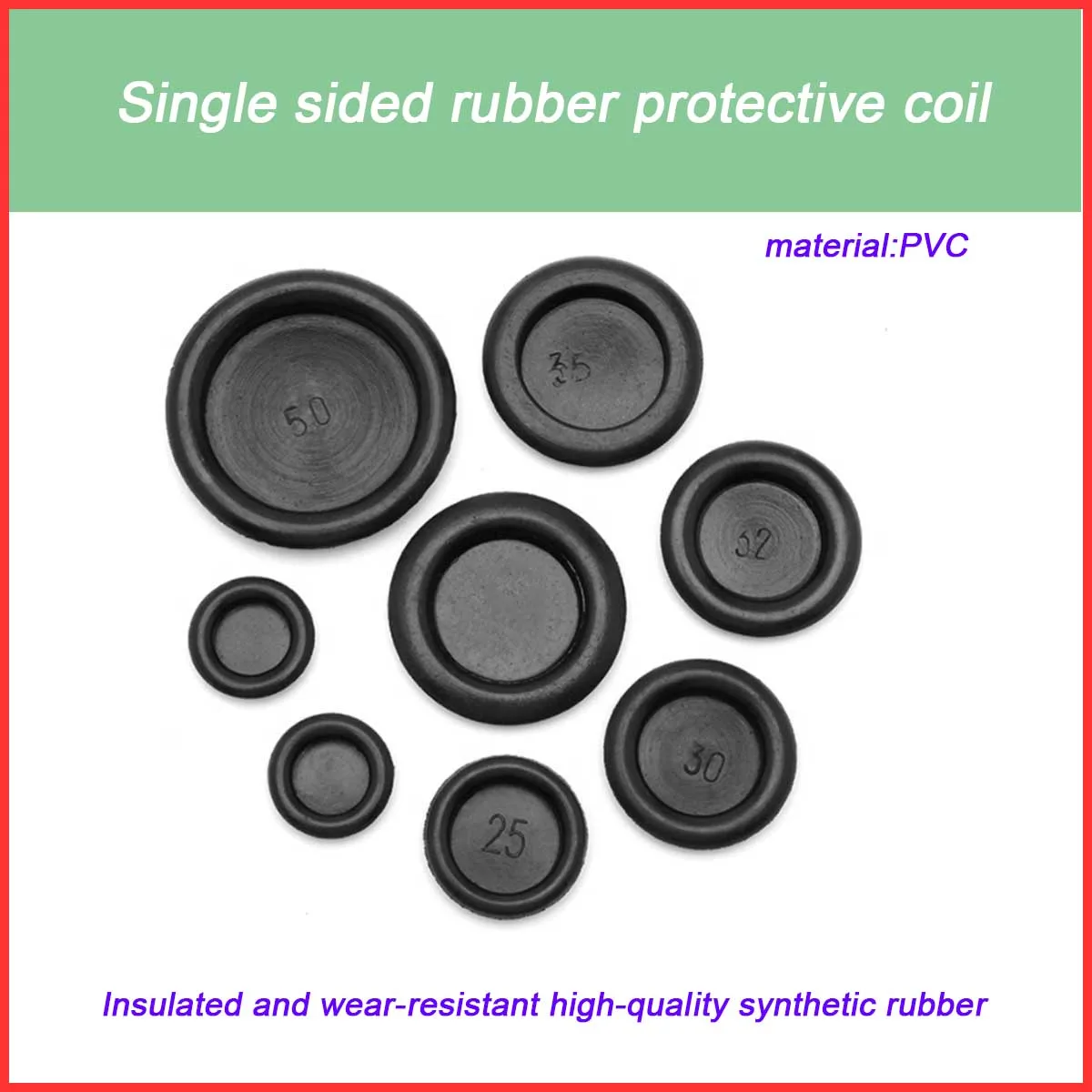 

New Synthetic Rubber Sealing Ring/Black Single-Sided Protective Wire Cover Thickened Distribution Box Hole Plug