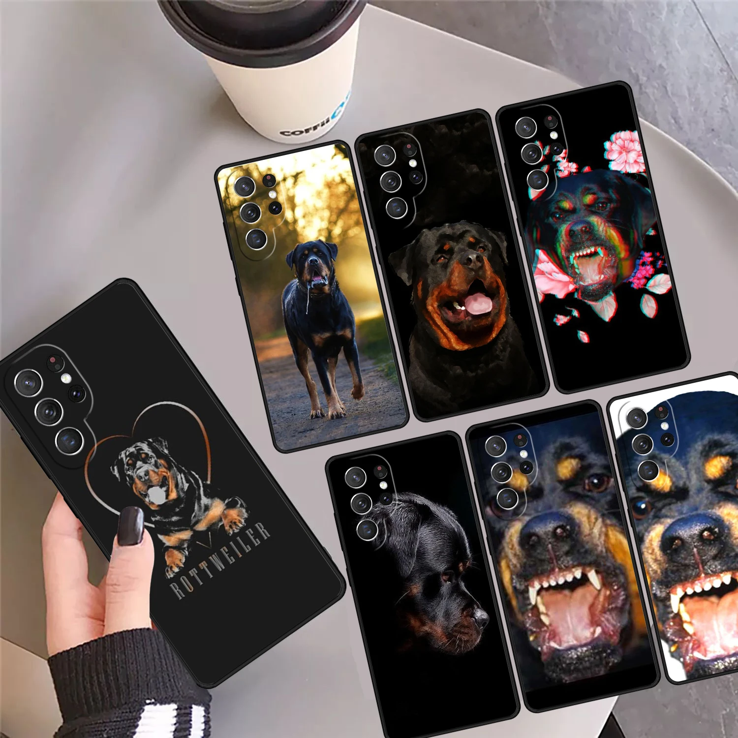 Rottweiler Dog Phone Case Cover Coque For Samsung Galaxy S24 Ultra 23 S22 Plus S21 FE S20 S8 S9 S10 Note 10 Pro Note 20