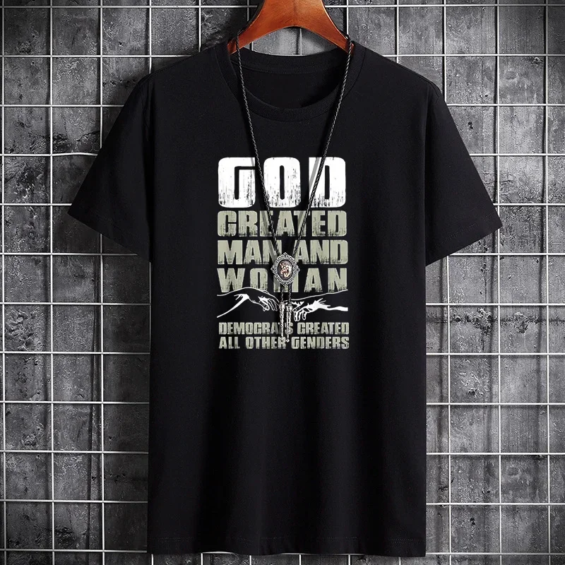 

Мужская футболка из чистого хлопка с принтом, Повседневная универсальная удобная и дышащая мужская футболка с коротким рукавом, лето 2024