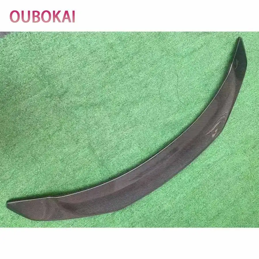 For Tesla Model 3 High quality V style Carbon Fiber Tail fins Rear Trunk Spoiler Guide Wing Rear Wing Diverter Body Kit view 4