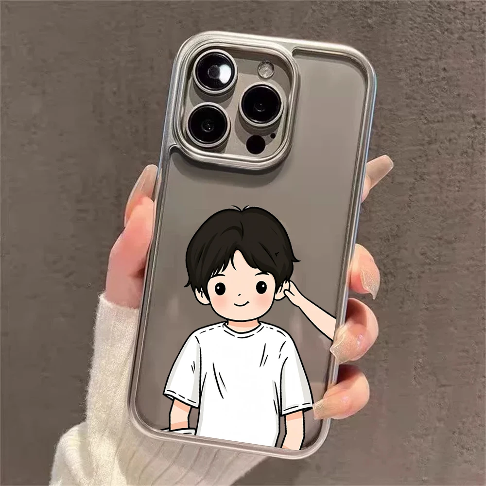 Paar-Liebesmuster Klare Hülle für iPhone 13 14 Pro Max Hüllen iPhone 12 11 15 16 17 Pro XR Max Plus Luxus-Plating Coque – Detail 8