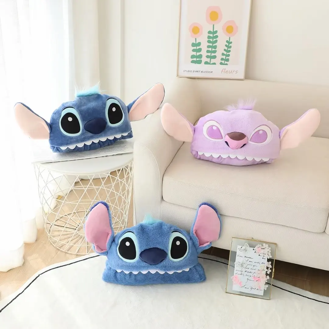 New Stitch Hooded Cloak Blanket Cartoon Anime Thickened Big Blanket With Hat Flannel Warm Blanket Student Office Nap Blanket