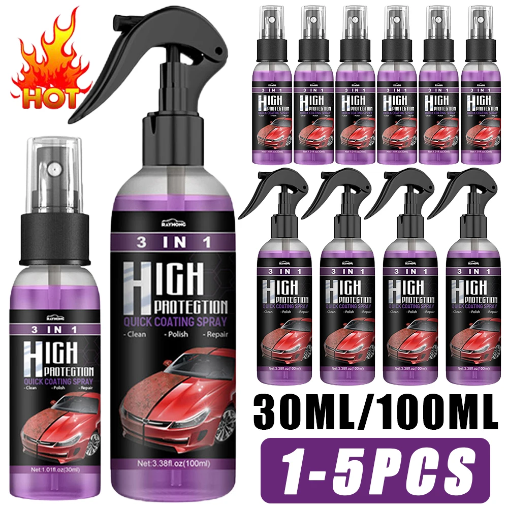 

3 In 1 Car Ceramic Coating Spray Car Scratch Remover High Protection 30ml/100ml Nano Car Cleaning Spraying Polishing Car Wash