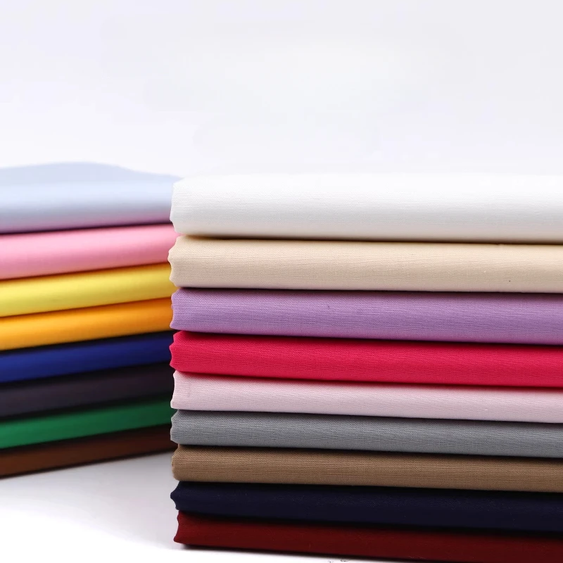 1/3/5 Meter 100% Cotton Clothing Fabric Summer Dress Long Skirt Sewing Fabrics Cool Black White Beige Khaki Light Gray