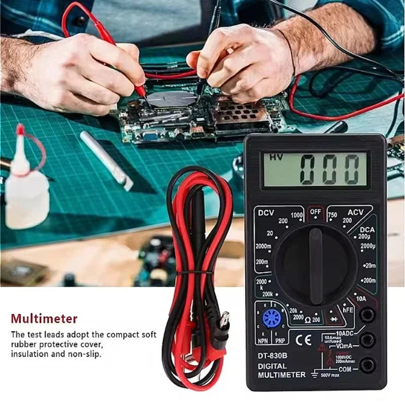 TOOL DT830B Misuratore digitale universale Piccola riparazione domestica Elettricista Batteria multimetro digitale ad alta precisione per tensione e corrente