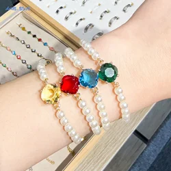 MHS.SUN Imitation Pearl Beads Bracelets 12 Months Charms Adjustable Bracelet Birthday Party Jewelry Gifts For Women Girls