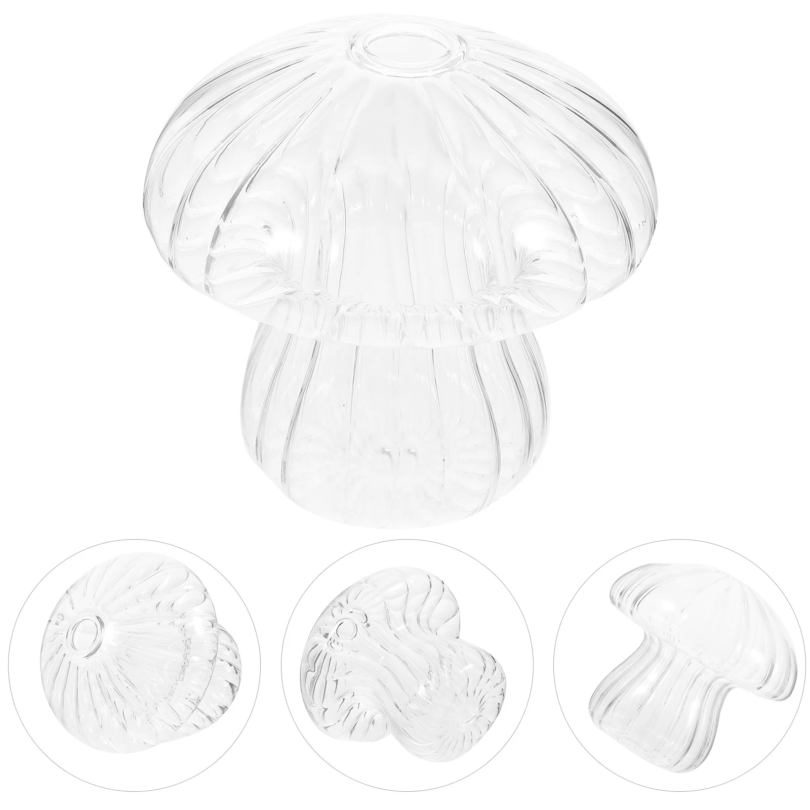 

Mushroom Shaped Transparent Glass Vase Desktop Decorative Hydroponic Flower Vase Home Glass Ornament Flower Planter