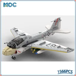 MOC Building Block Aircraft 1:35 Scale A-6E Intruder Bomber Fighter DIY Assembly Collection Bricks Plane Model Toy Gift 1566PCS
