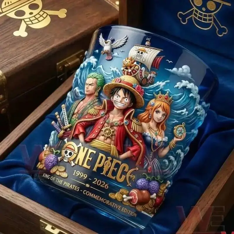 Anime One Piece Weinglas Wasserbecher Kaffeetasse Hitzebeständiger Cartoon Luffy Robin Zoro Urlaubsgeschenk
