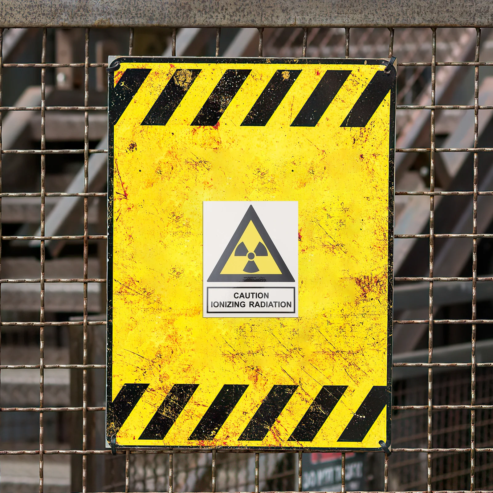 4Pcs Radiation Warning Decals Safe Long-Lasting Caution Sticker Smooth Application for Factory Medical Equipment Security